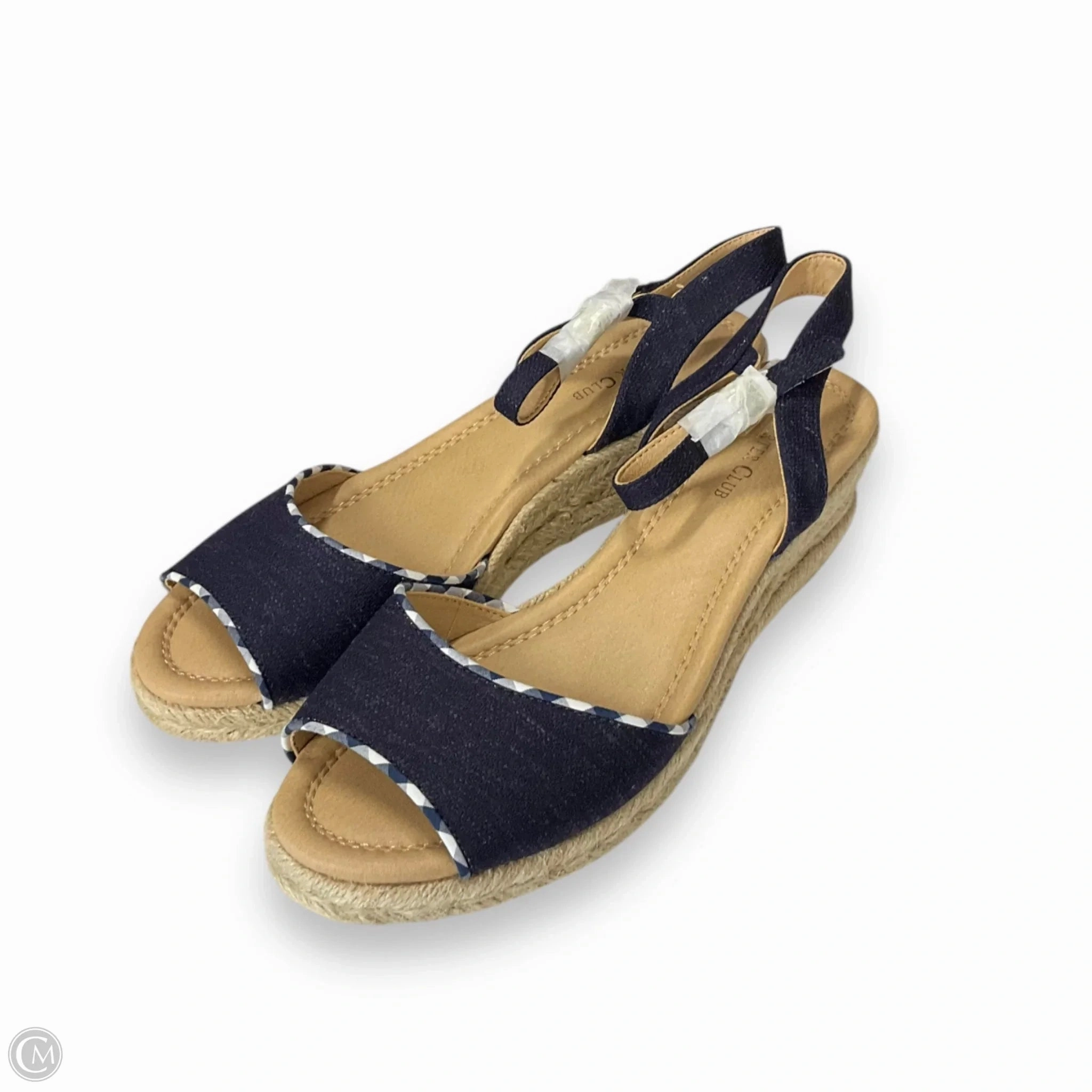 Sandals Heels Wedge By Charter Club In Navy, Size: 8.5