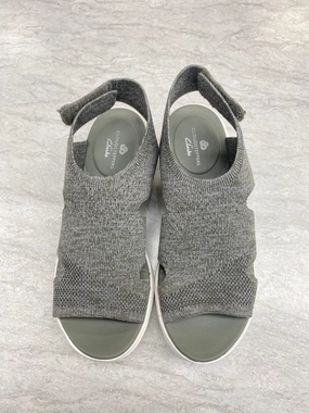 Sandals Heels Wedge By Clarks In Grey, Size: 7