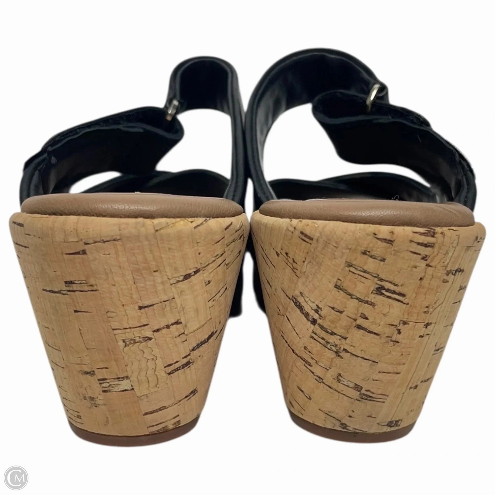 Sandals Heels Wedge By Clothes Mentor In Black, Size: 10