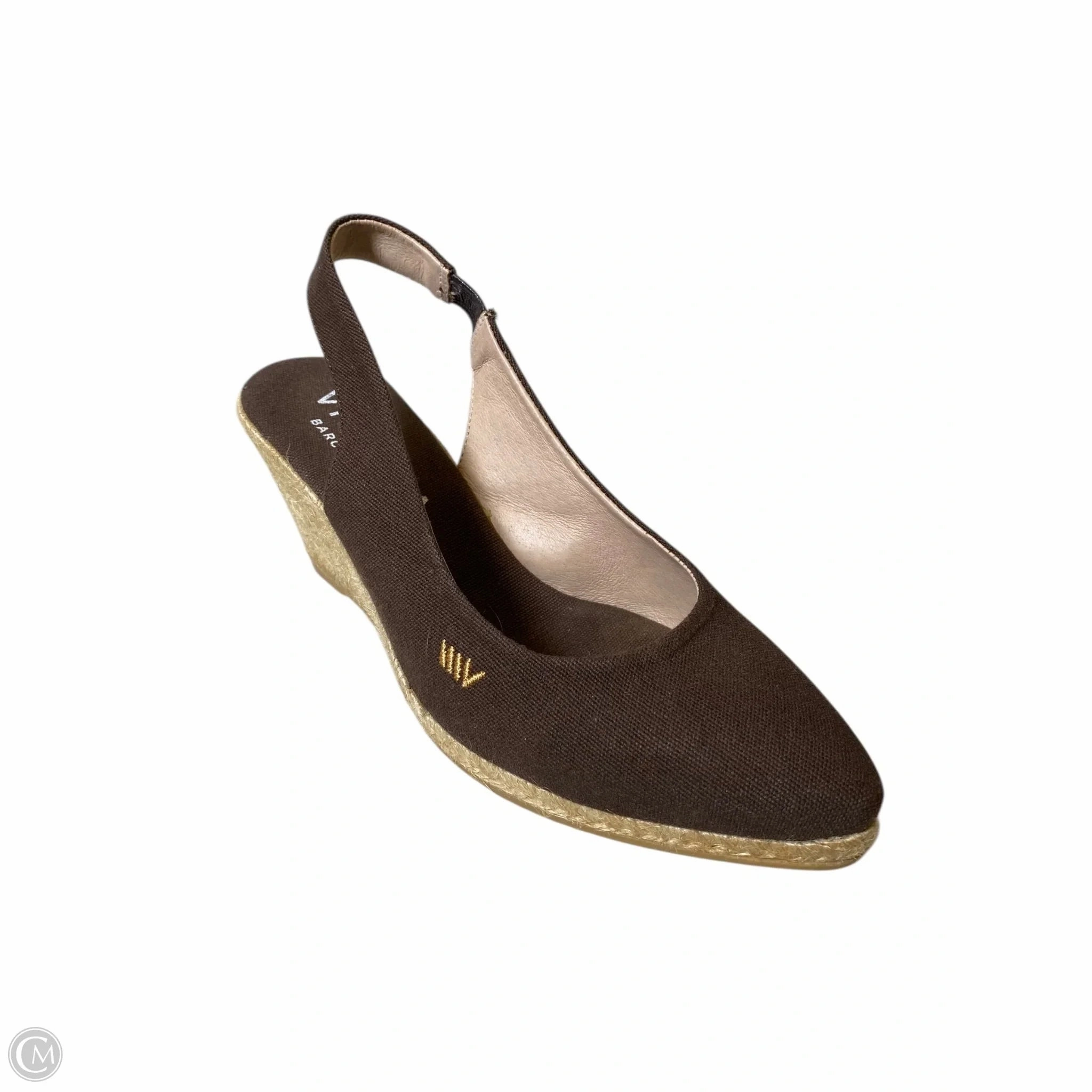 Sandals Heels Wedge By Clothes Mentor In Brown, Size: 6.5