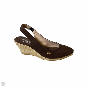 Sandals Heels Wedge By Clothes Mentor In Brown, Size: 6.5