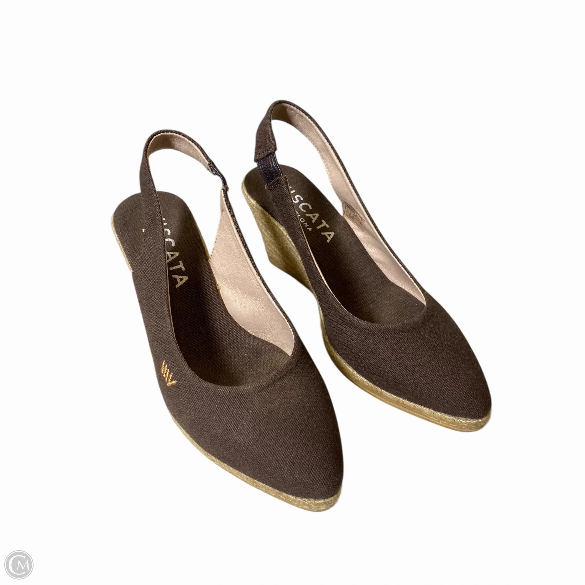 Sandals Heels Wedge By Clothes Mentor In Brown, Size: 6.5