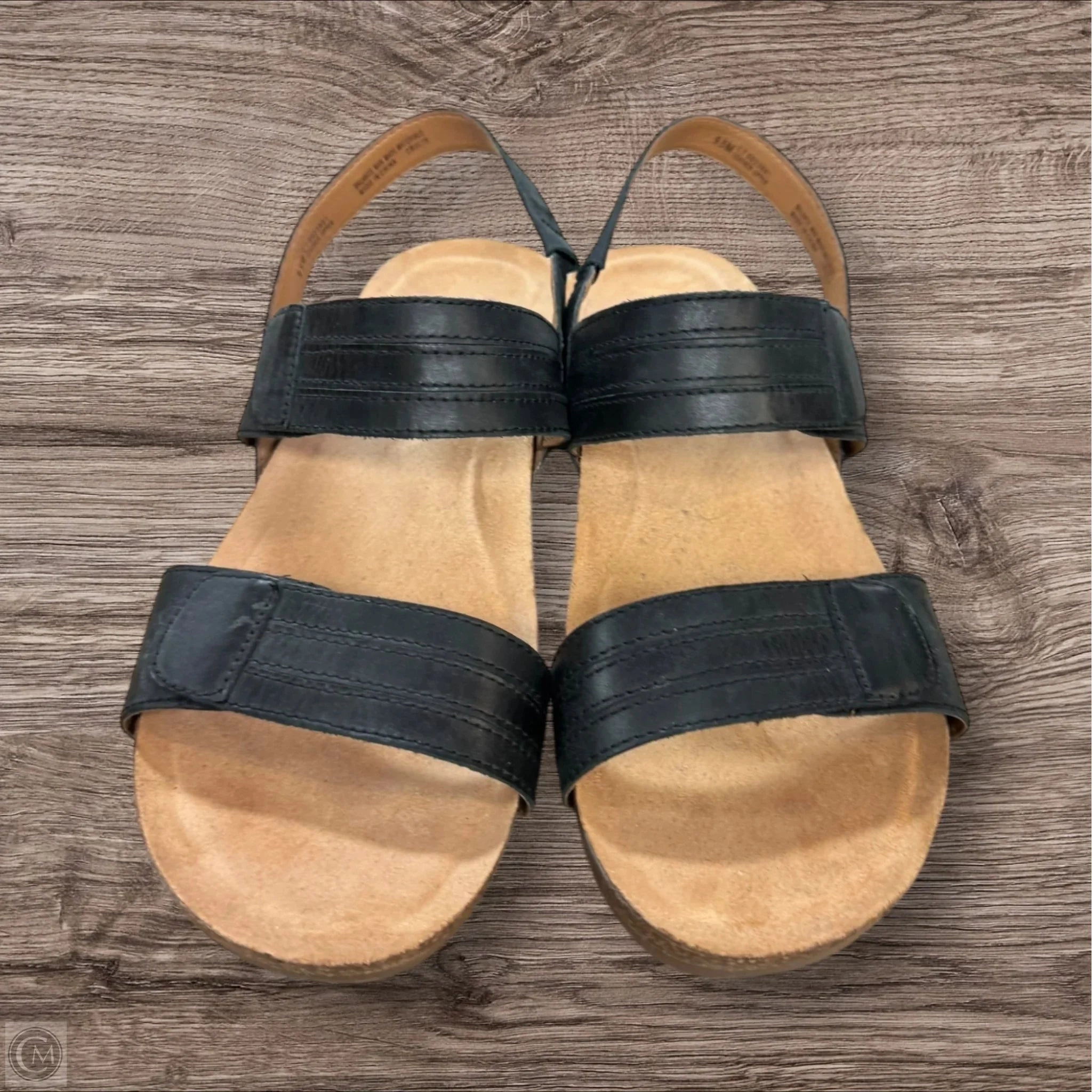 Sandals Heels Wedge By Comfortiva In Black, Size: 9.5
