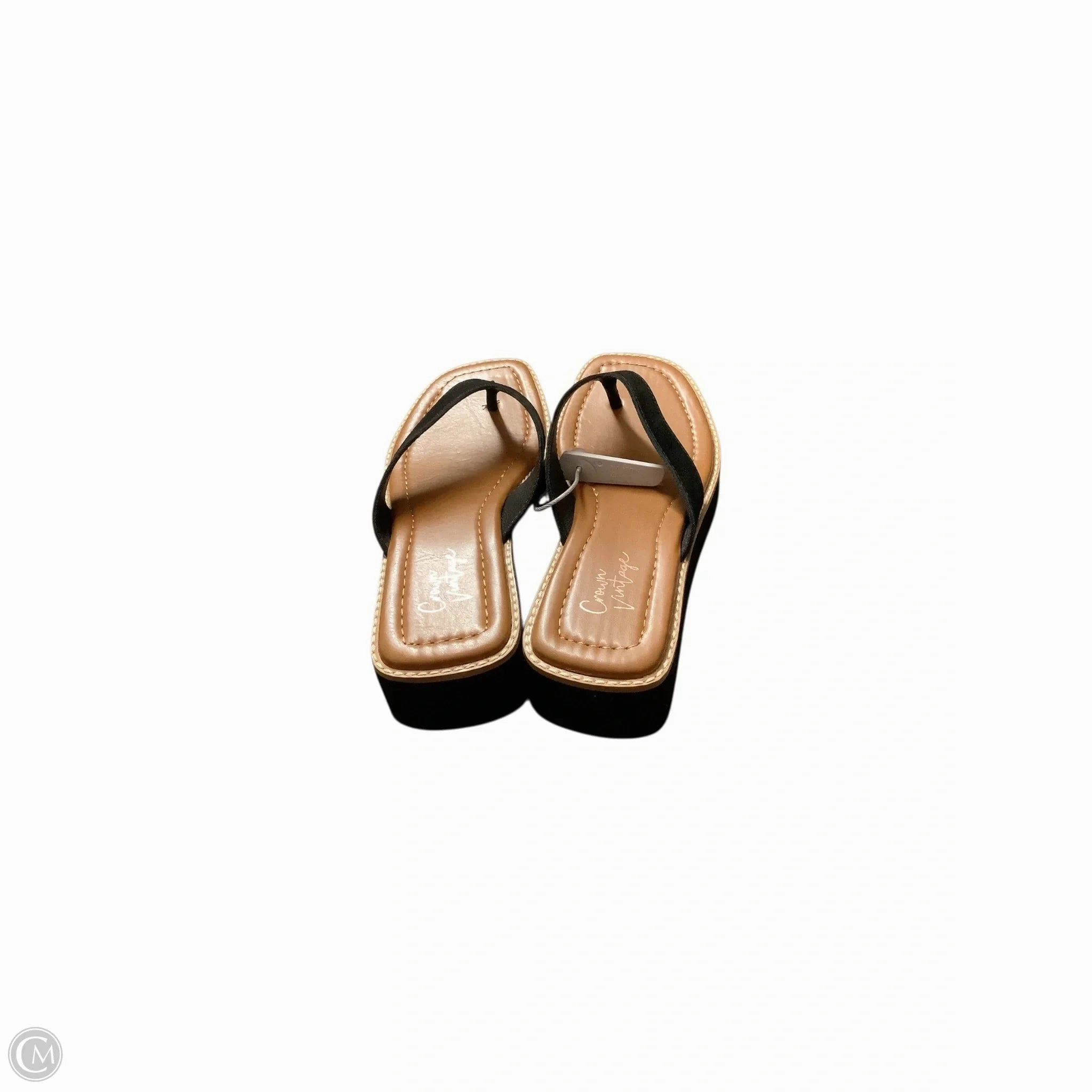 Sandals Heels Wedge By Crown Vintage In Black, Size: 8