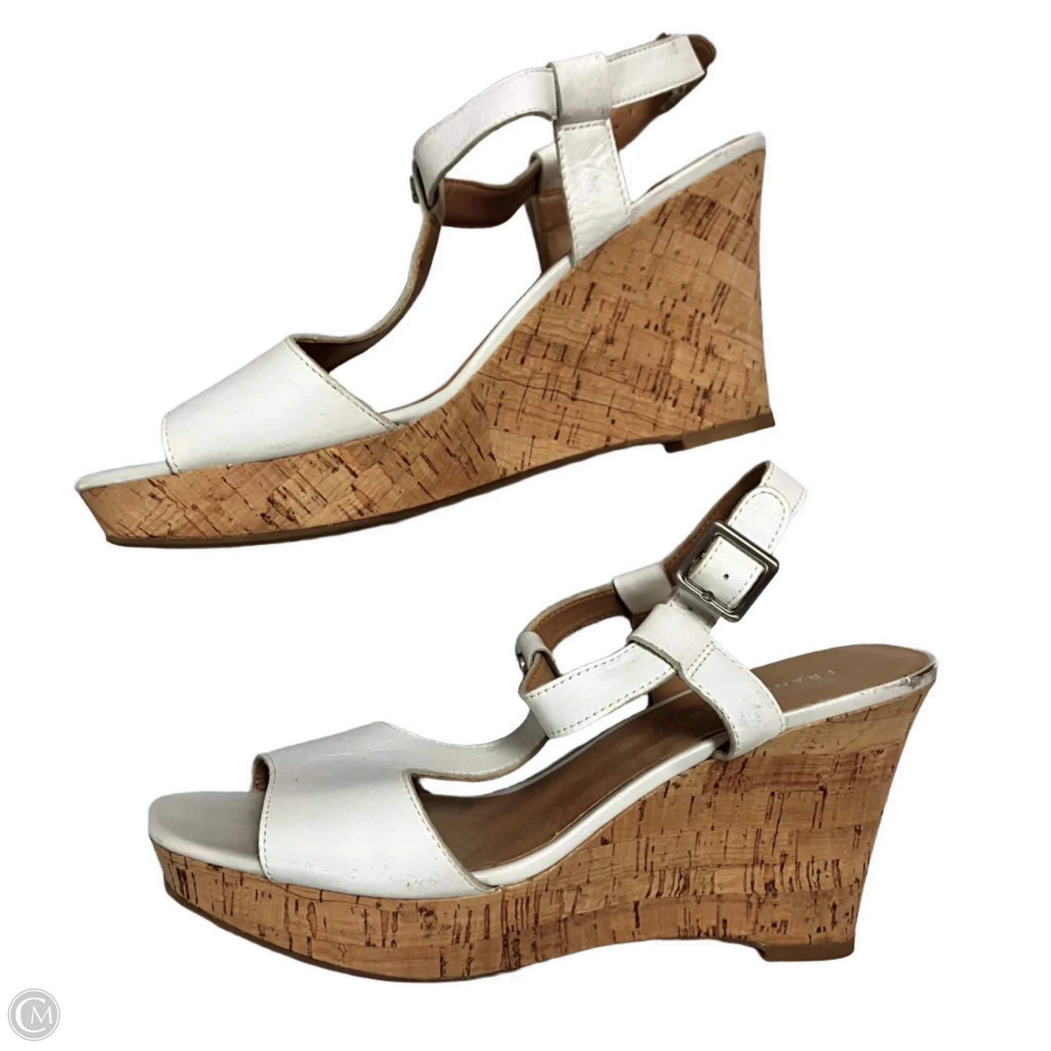 Sandals Heels Wedge By Franco Sarto In White, Size: 8.5