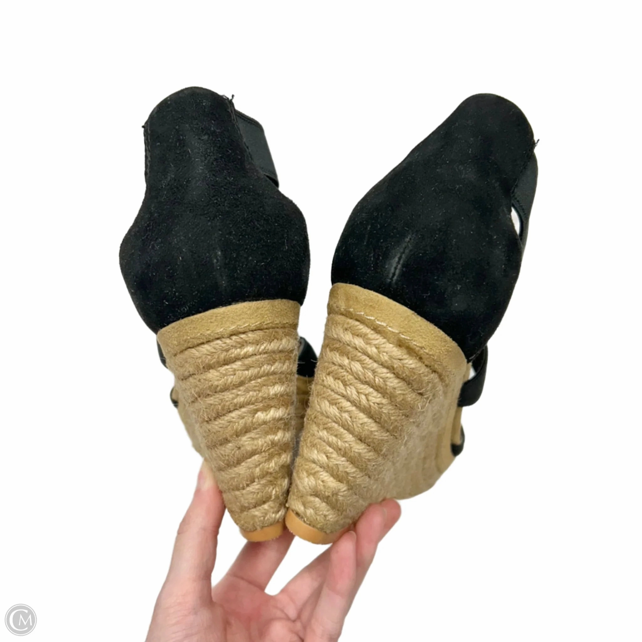 Sandals Heels Wedge By Giani Bernini In Black & Tan, Size: 9