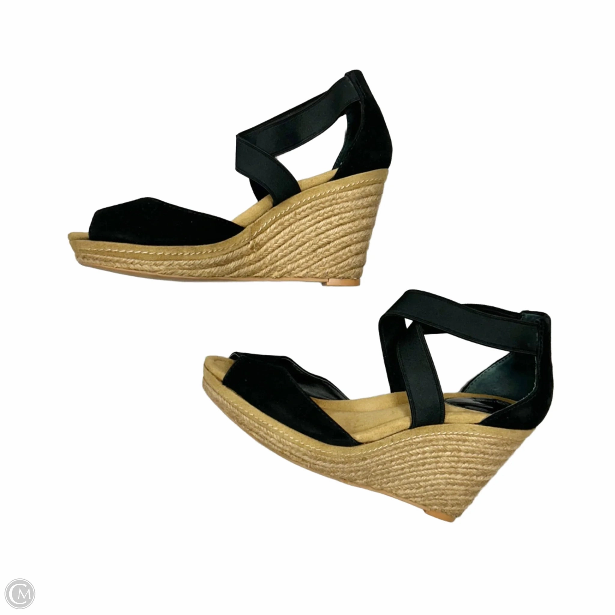 Sandals Heels Wedge By Giani Bernini In Black & Tan, Size: 9