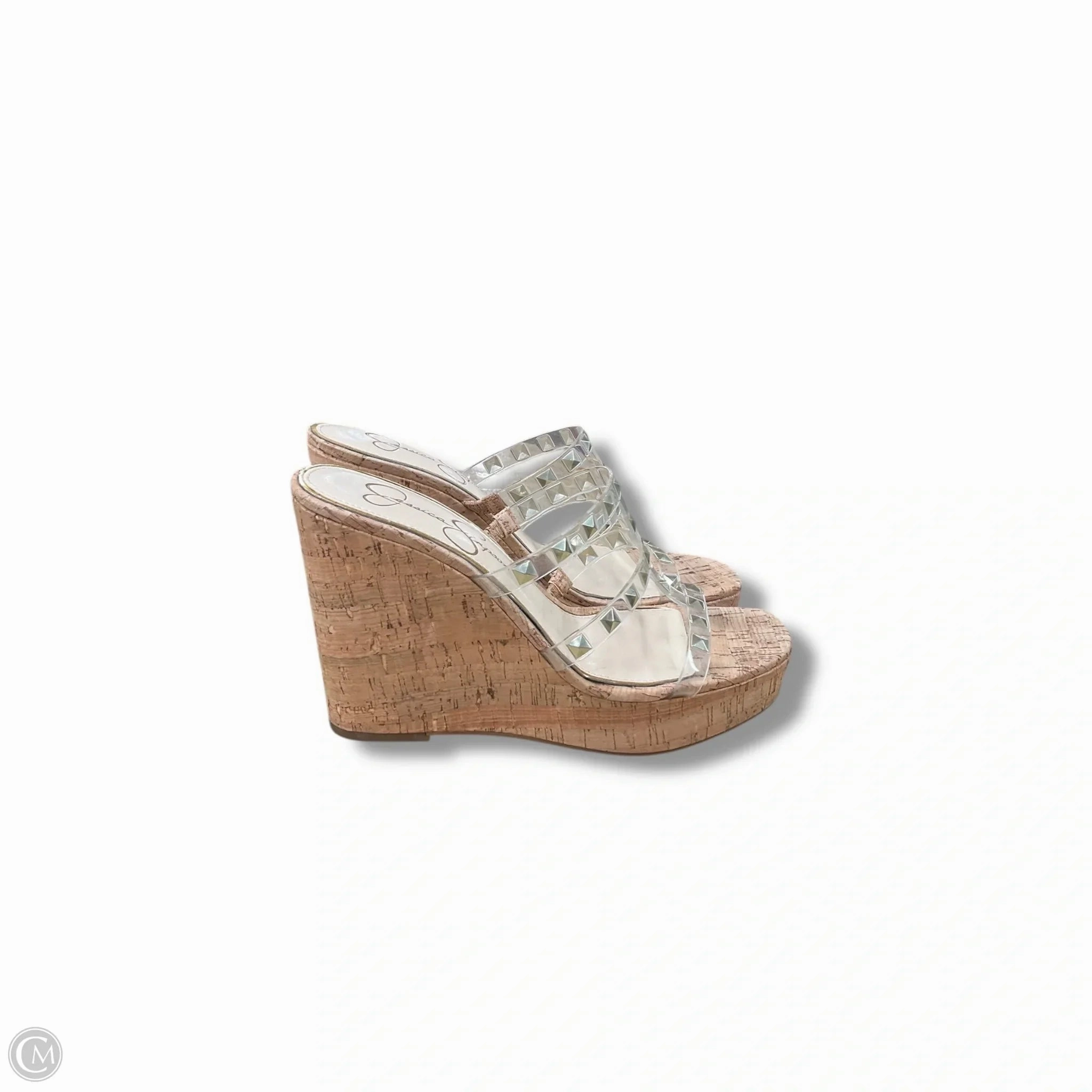 Sandals Heels Wedge By Jessica Simpson In Tan, Size: 8