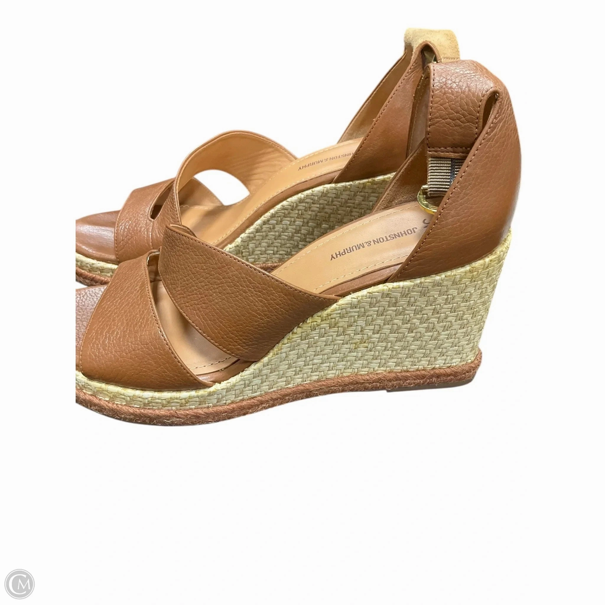 Sandals Heels Wedge By Johnston & Murphy In Brown, Size: 8.5