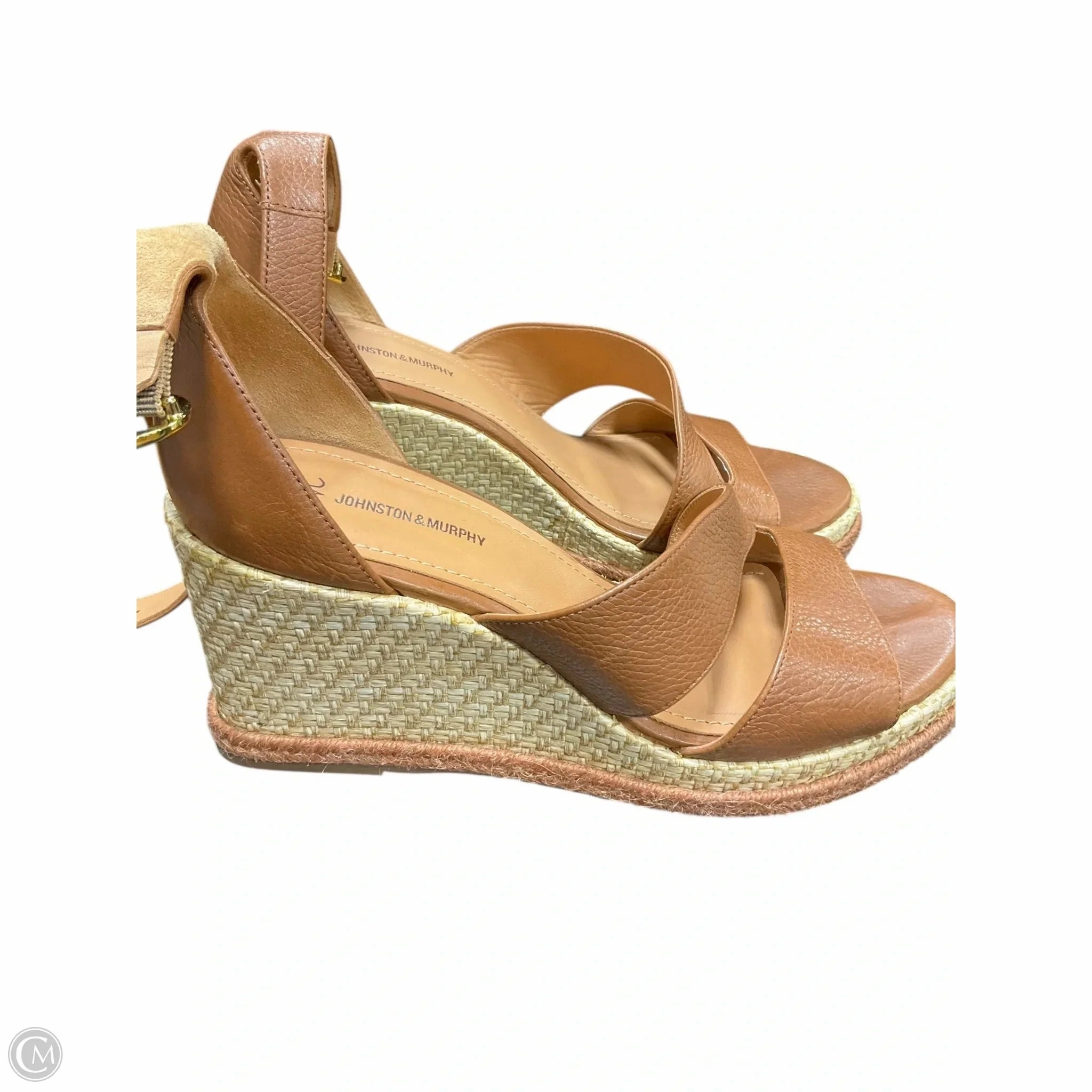 Sandals Heels Wedge By Johnston & Murphy In Brown, Size: 8.5