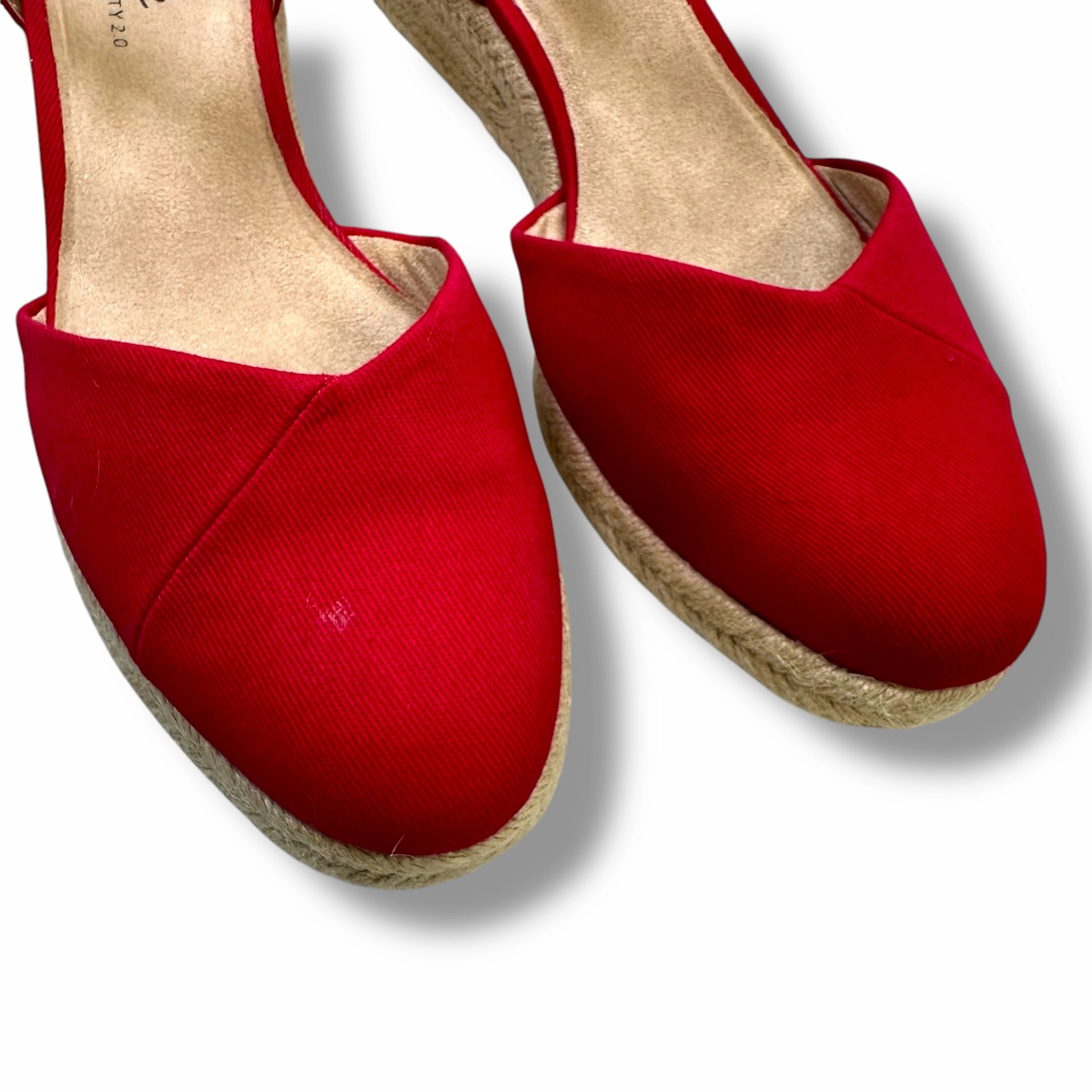 Sandals Heels Wedge By Life Stride In Red, Size: 10