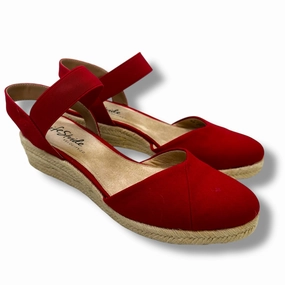 Sandals Heels Wedge By Life Stride In Red, Size: 10