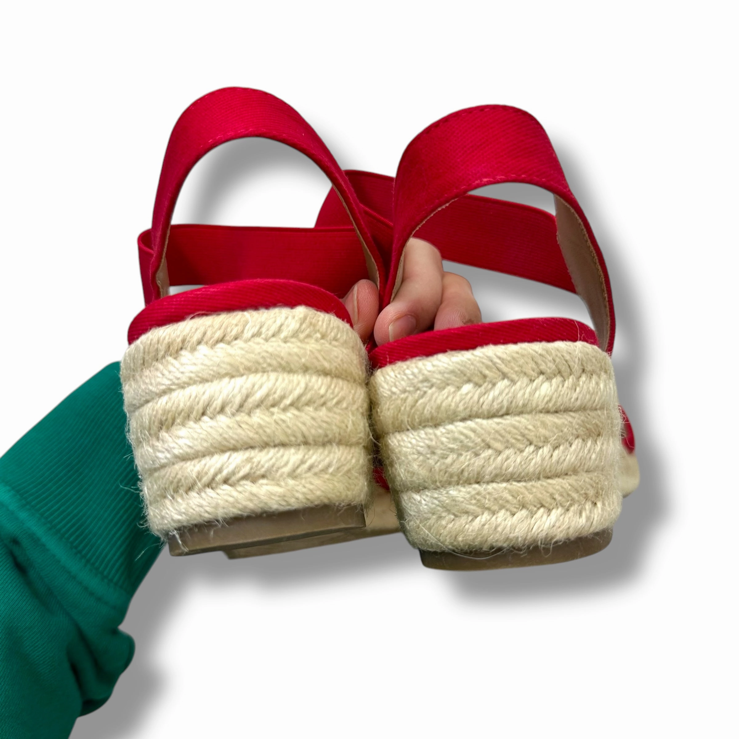 Sandals Heels Wedge By Life Stride In Red, Size: 10