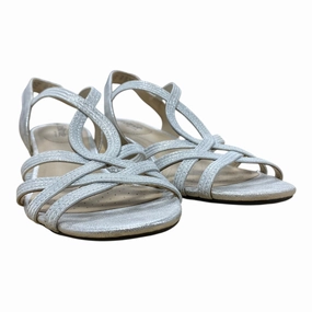 Sandals Heels Wedge By Life Stride In Silver, Size:9