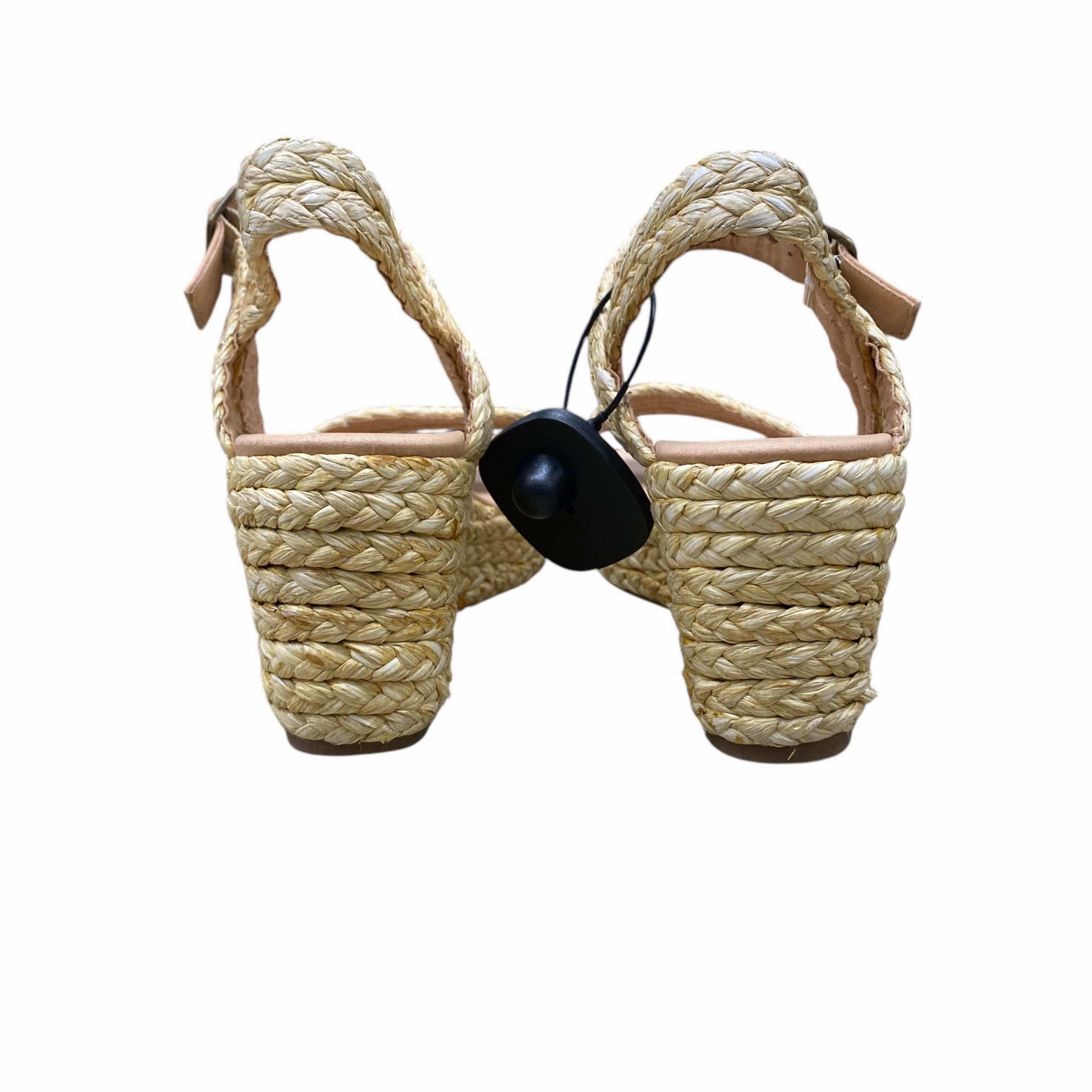 Sandals Heels Wedge By Loft In Tan, Size:9