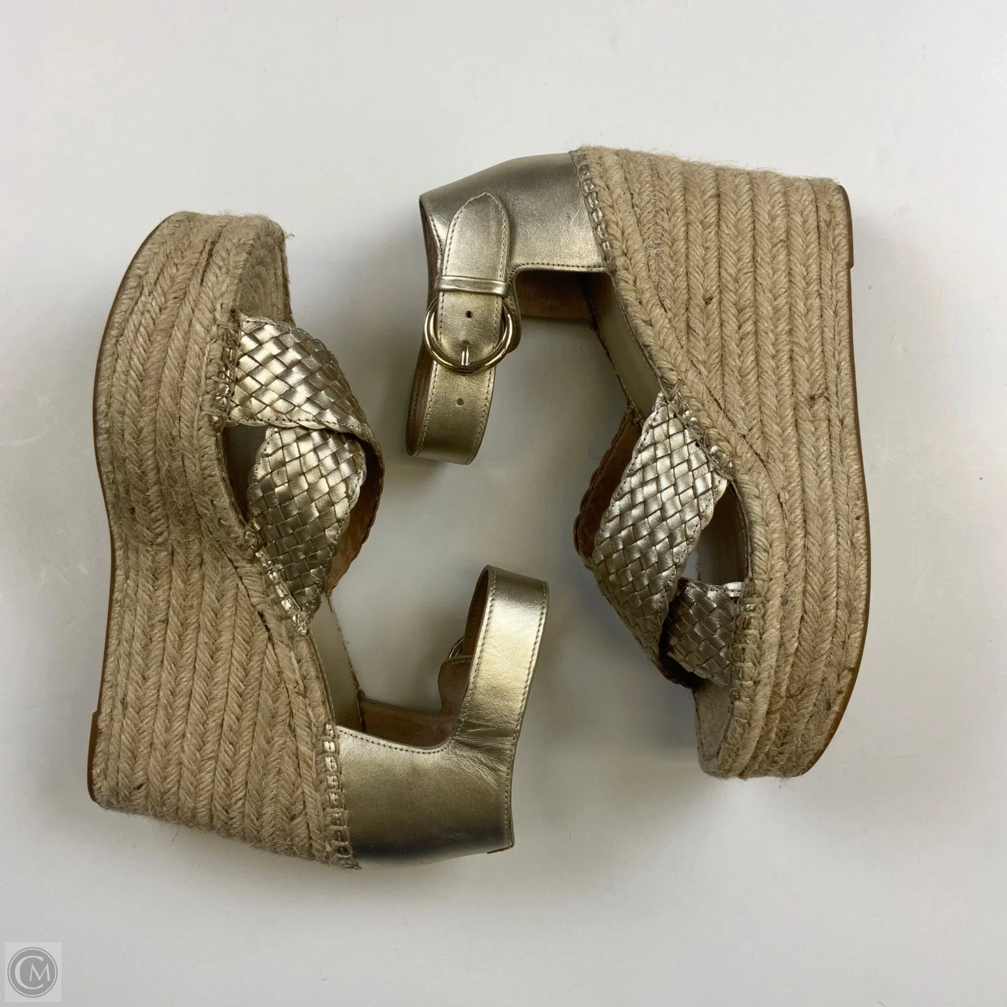 Sandals Heels Wedge By Marc Fisher In Gold, Size: 9.5