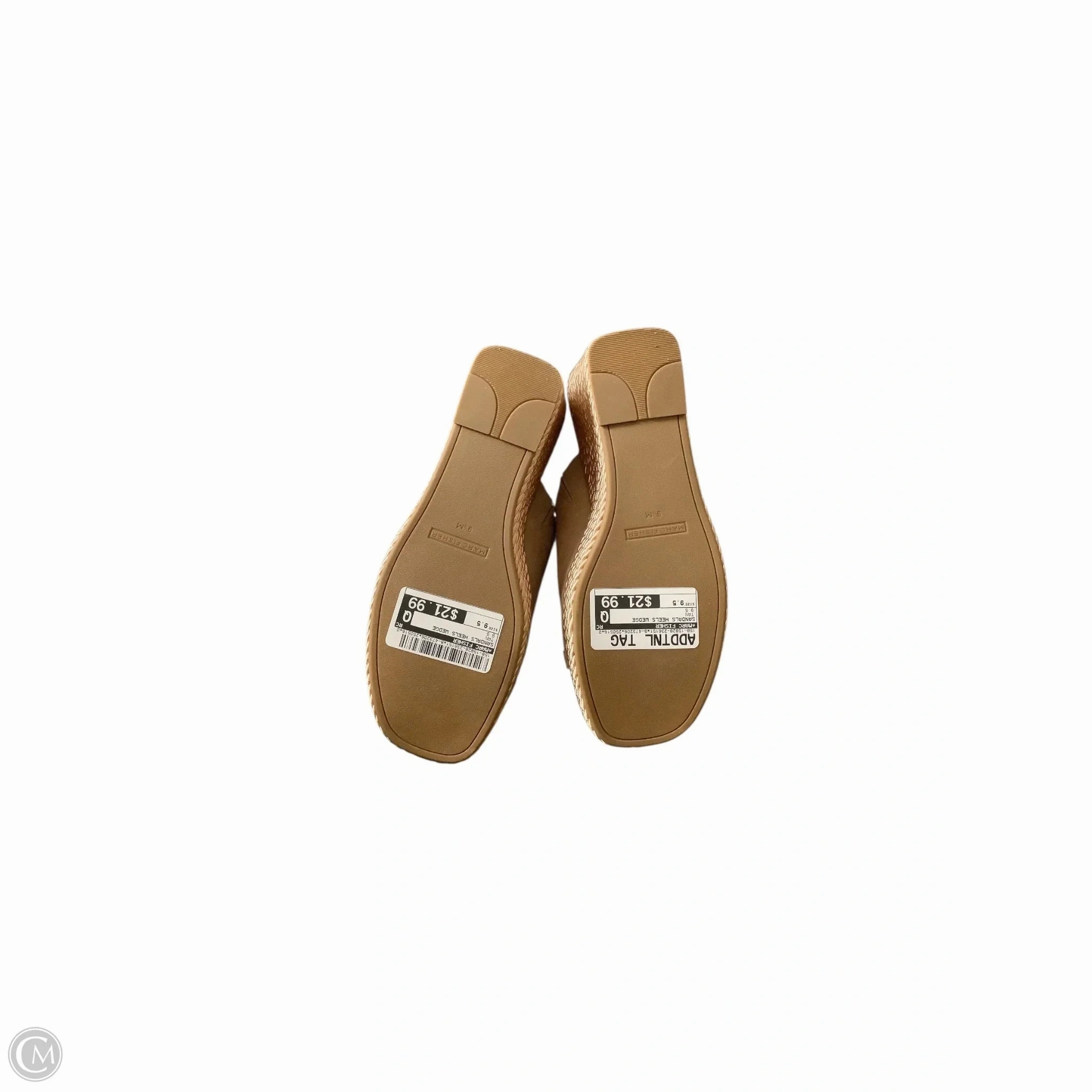 Sandals Heels Wedge By Marc Fisher In Tan, Size: 9.5