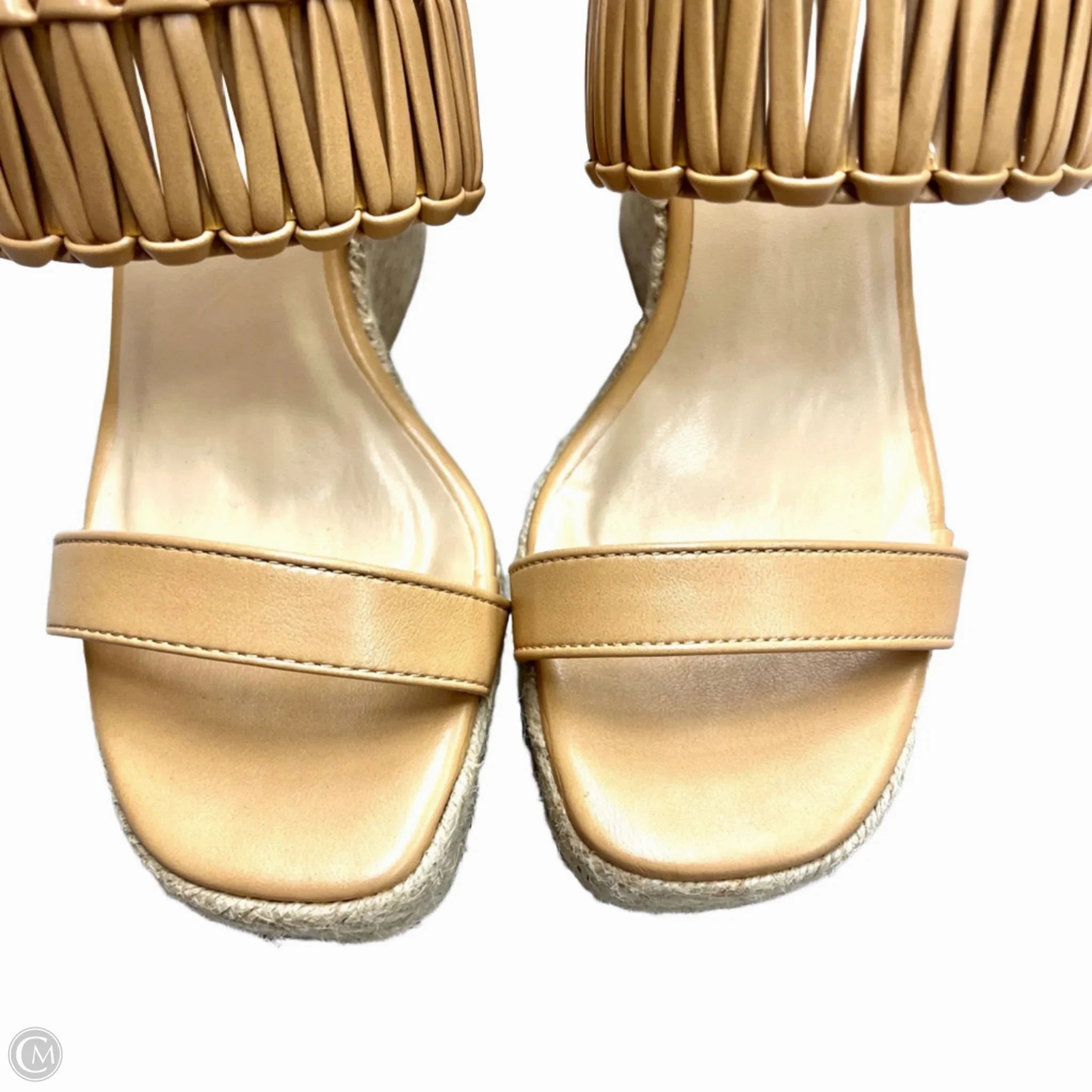 Sandals Heels Wedge By Pink Lily In Beige, Size: 6
