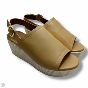 Sandals Heels Wedge By Qupid In Tan, Size: 8