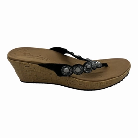 Sandals Heels Wedge By Skechers In Black & Brown, Size:10