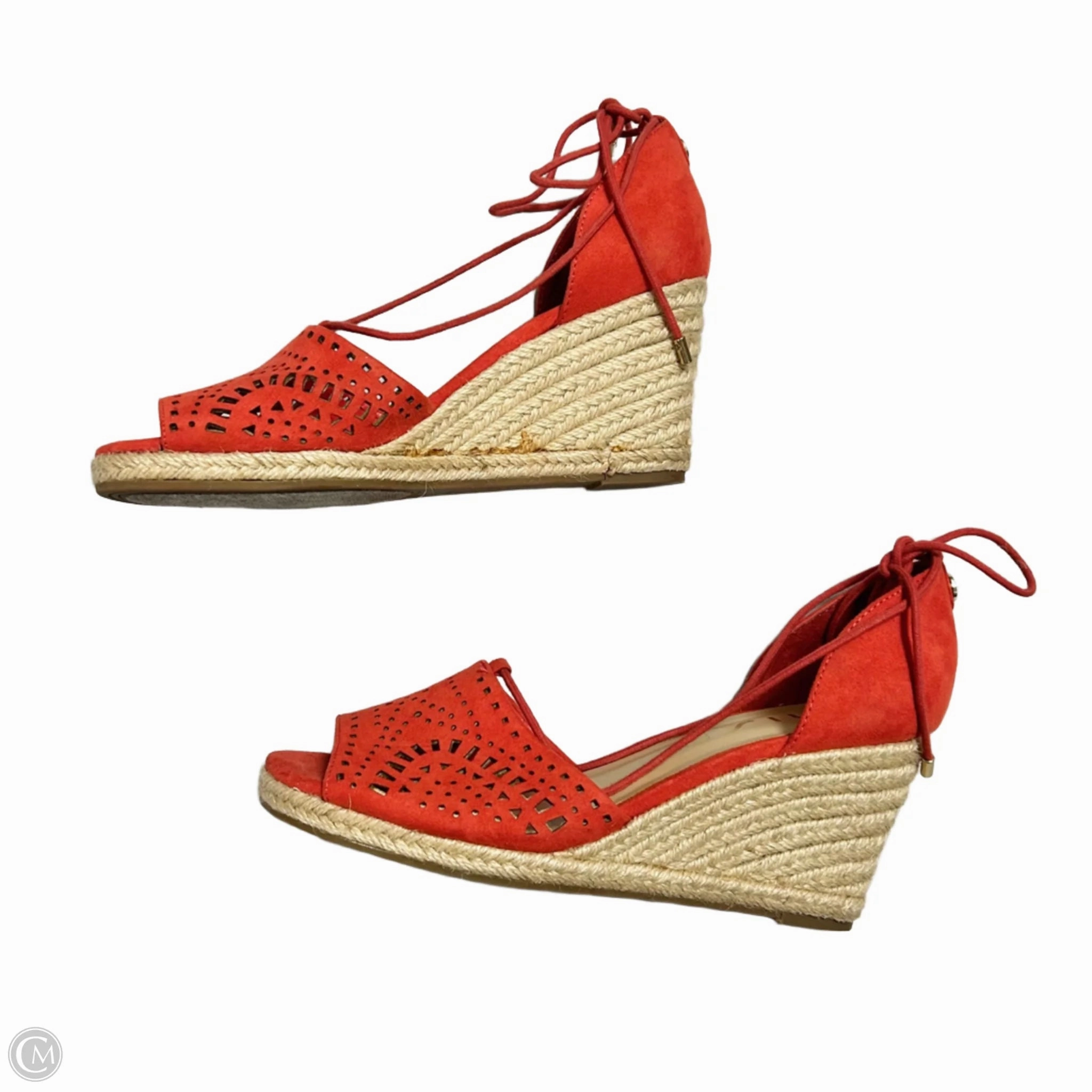 Sandals Heels Wedge By Unisa In Red, Size: 8