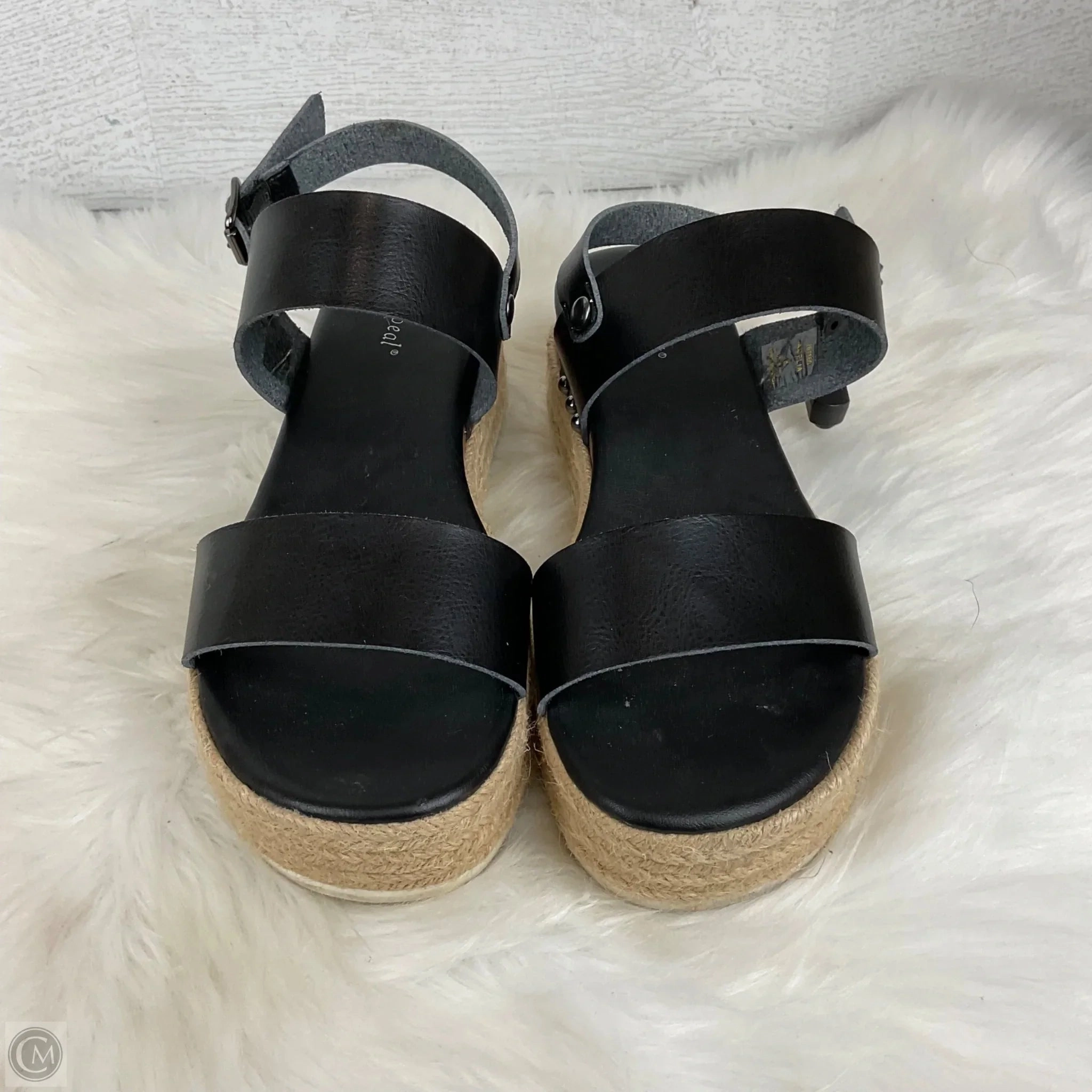 Sandals Heels Wedge By Xappeal In Black, Size: 8