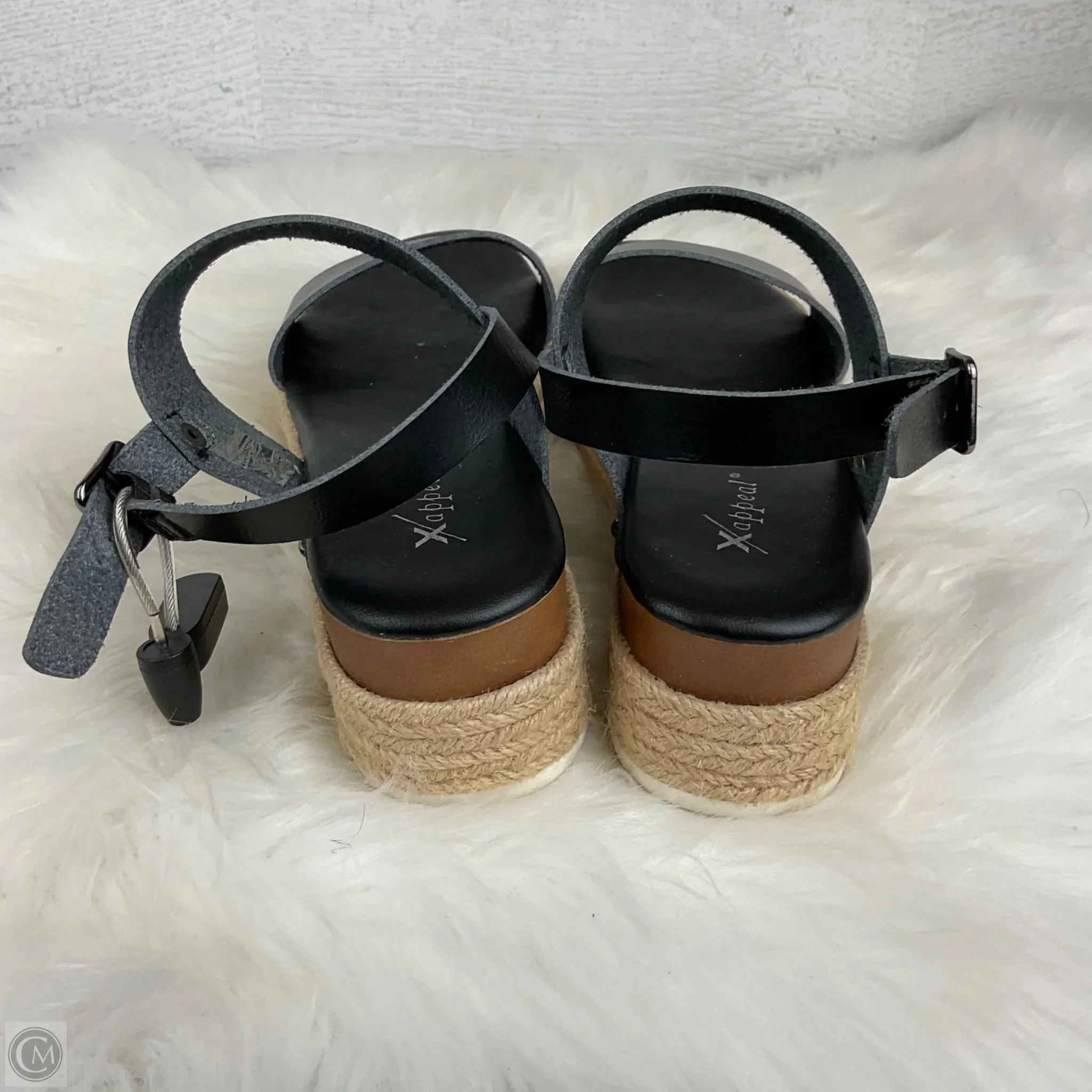 Sandals Heels Wedge By Xappeal In Black, Size: 8