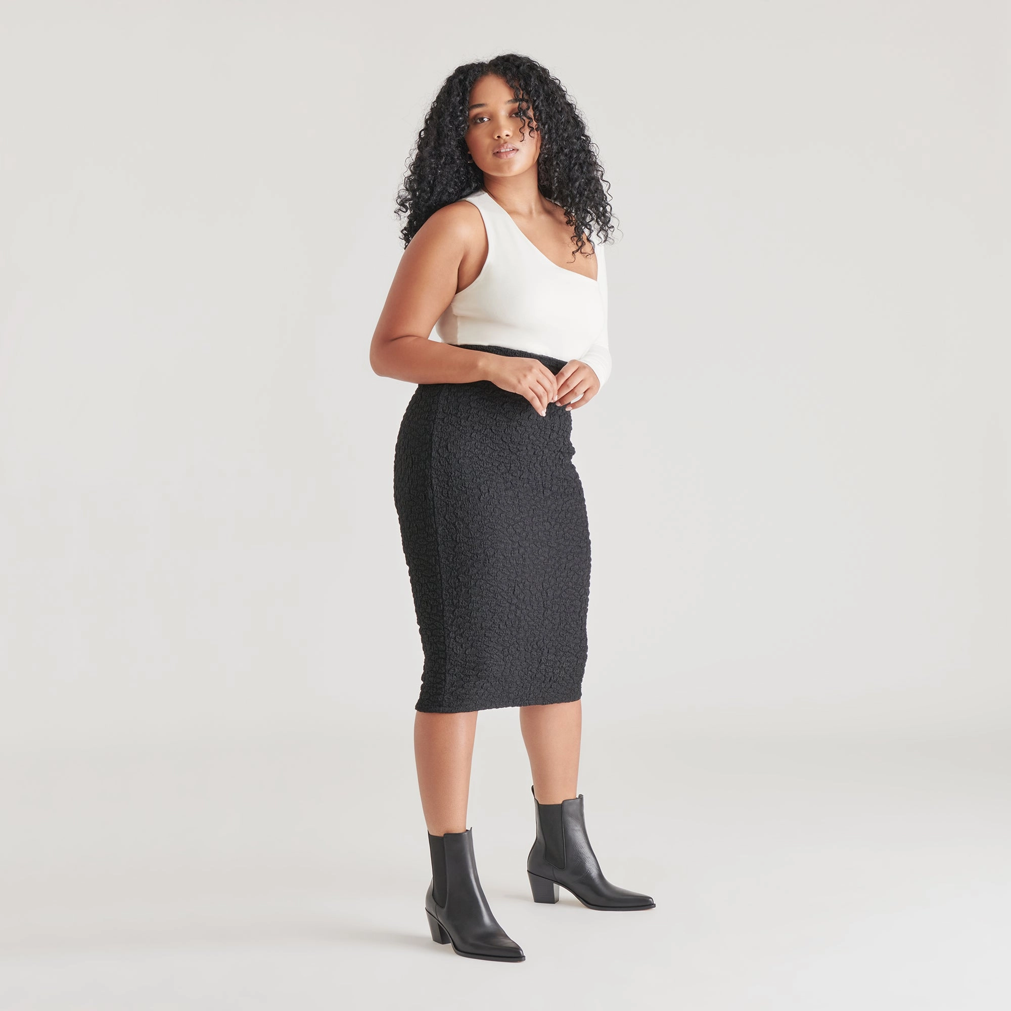 SHADIE H2O WIDE BOOTIES BLACK LEATHER