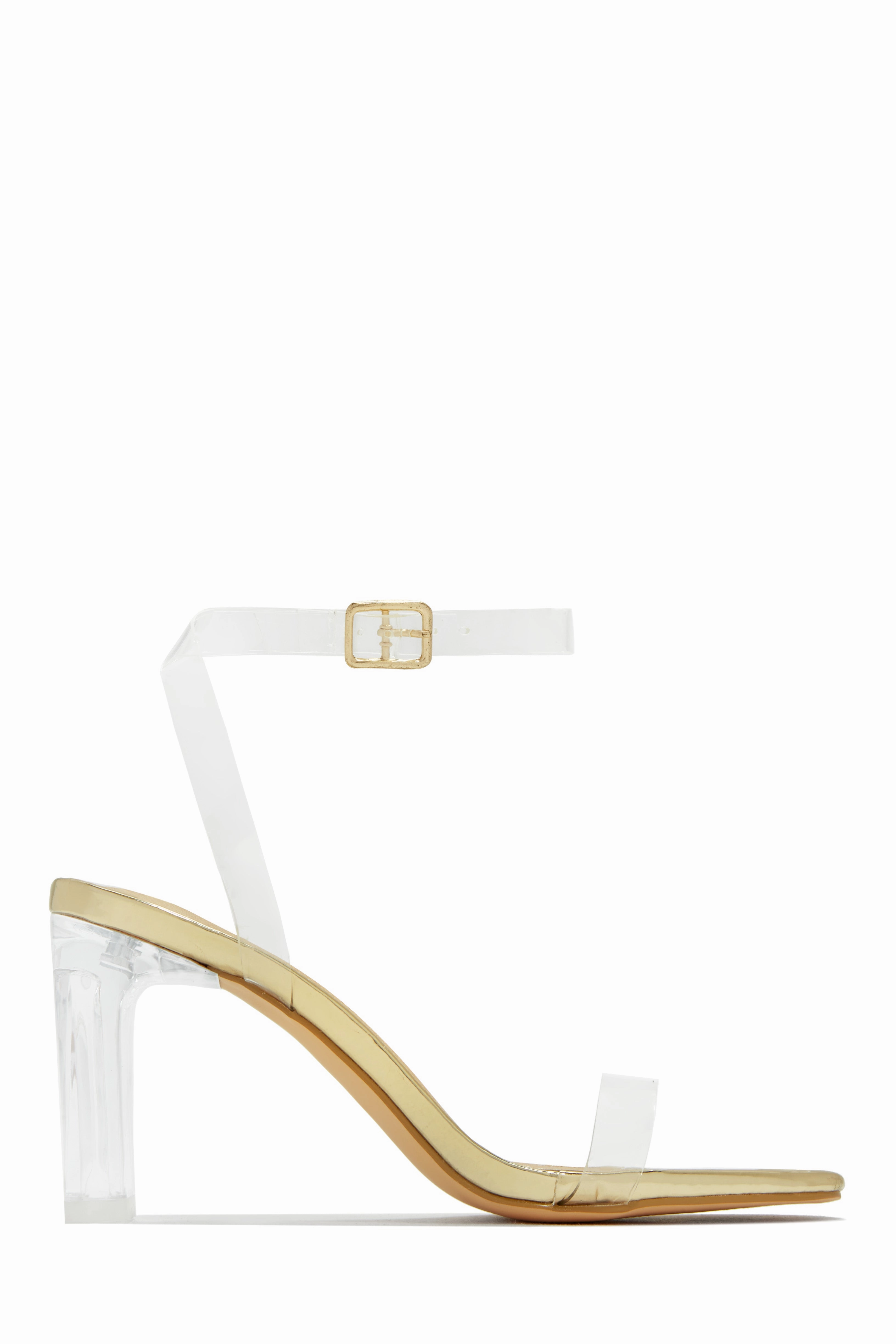 Simply Yours Clear Ankle Strap Heels - White