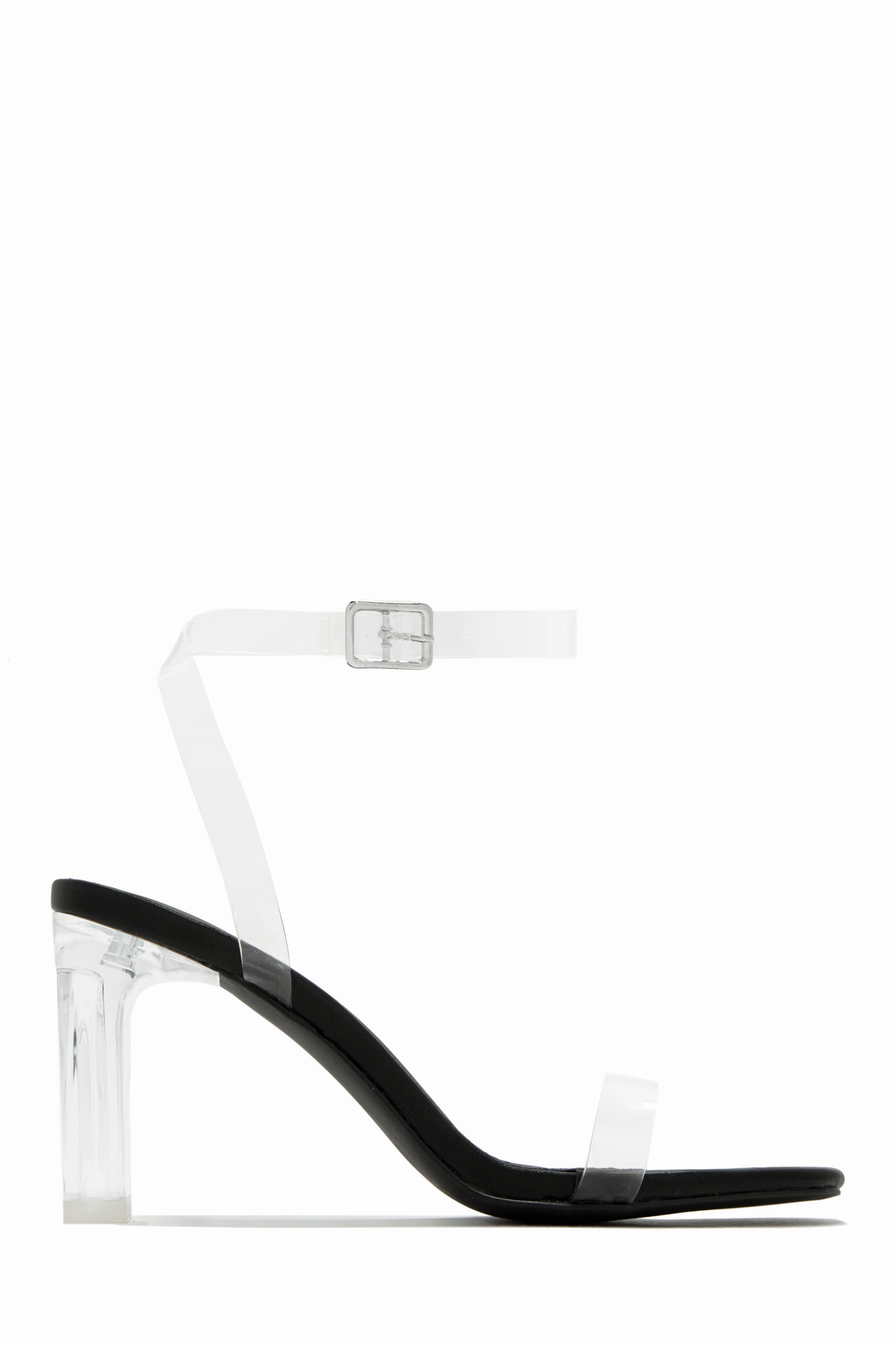 Simply Yours Clear Ankle Strap Heels - White