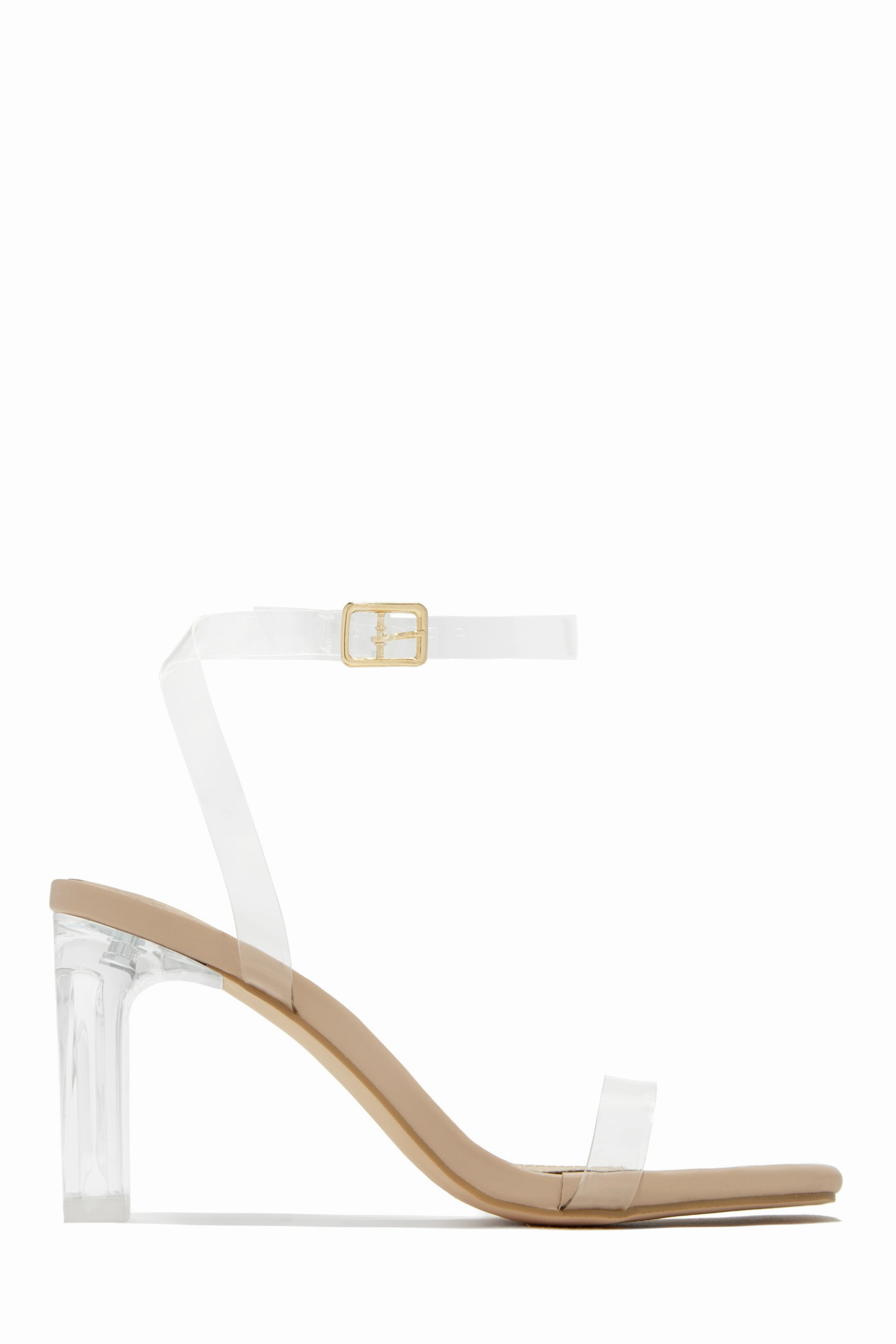 Simply Yours Clear Ankle Strap Heels - White