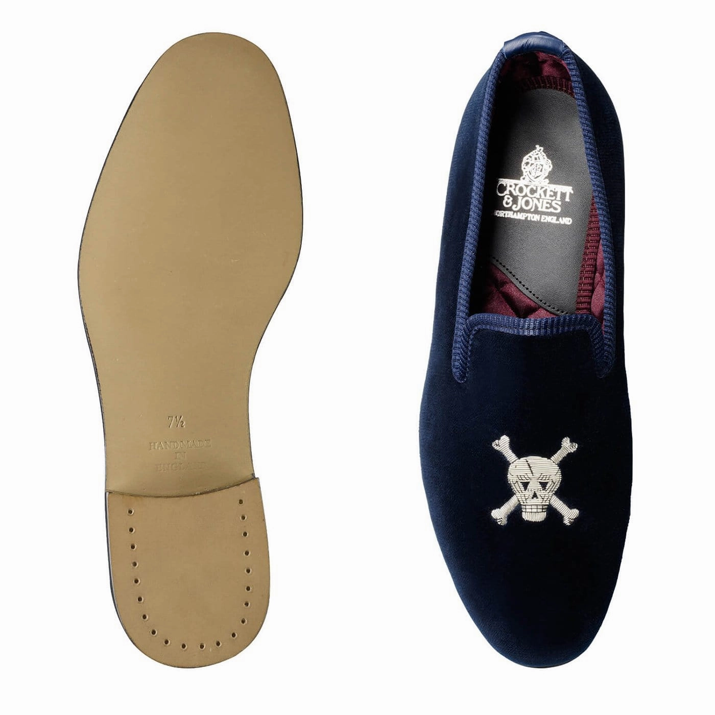 Skull & Crossbones Navy Velvet