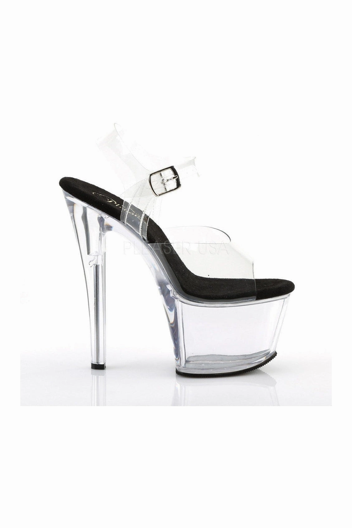 SKY-308 Platform Sandal  | Black Vinyl