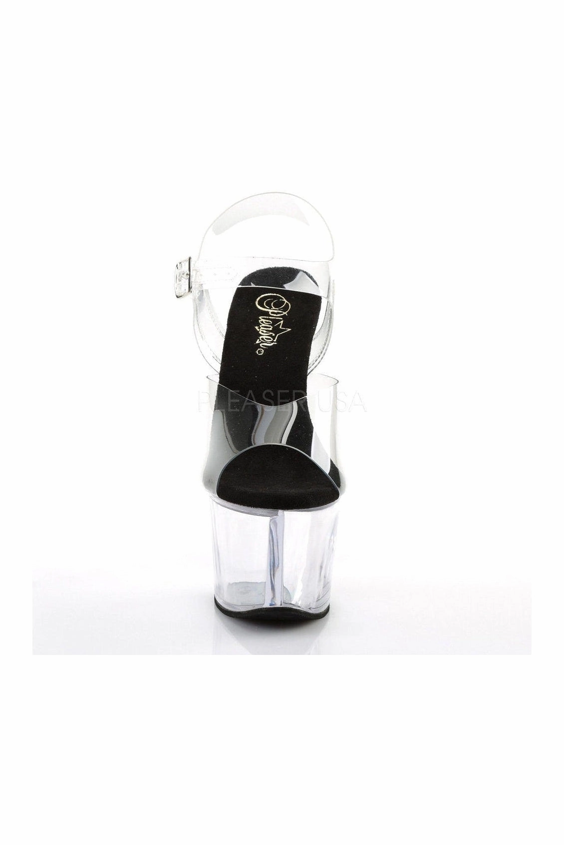 SKY-308 Platform Sandal  | Black Vinyl