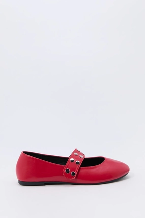 Souliers de ballet en similicuir clouté