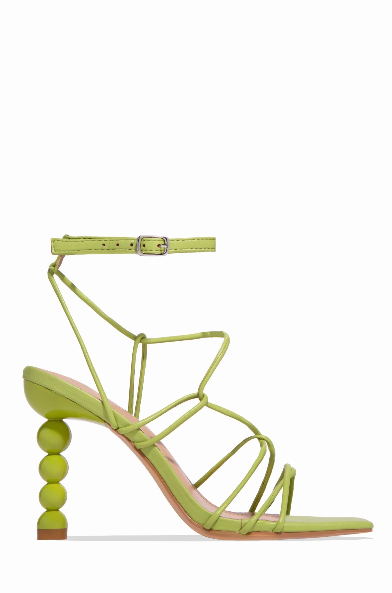 St. Barts Summer Square Toe Strappy Heels - White