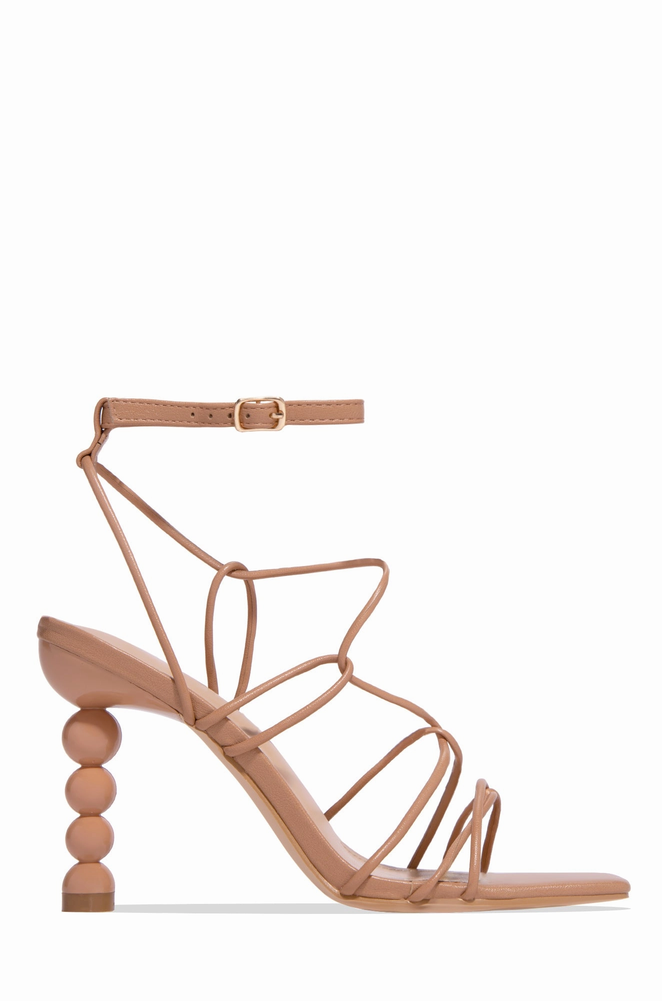 St. Barts Summer Square Toe Strappy Heels - White