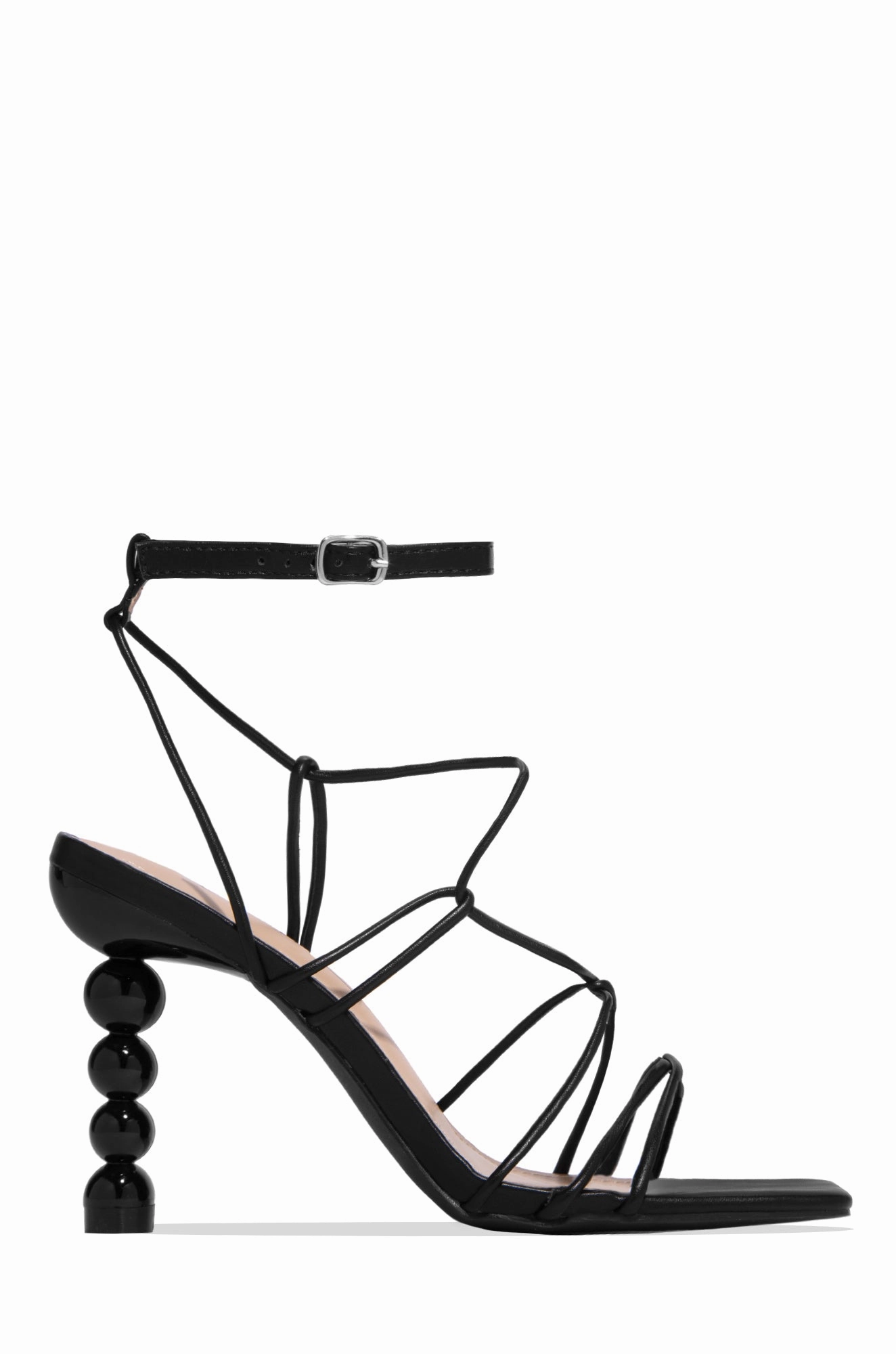 St. Barts Summer Square Toe Strappy Heels - White