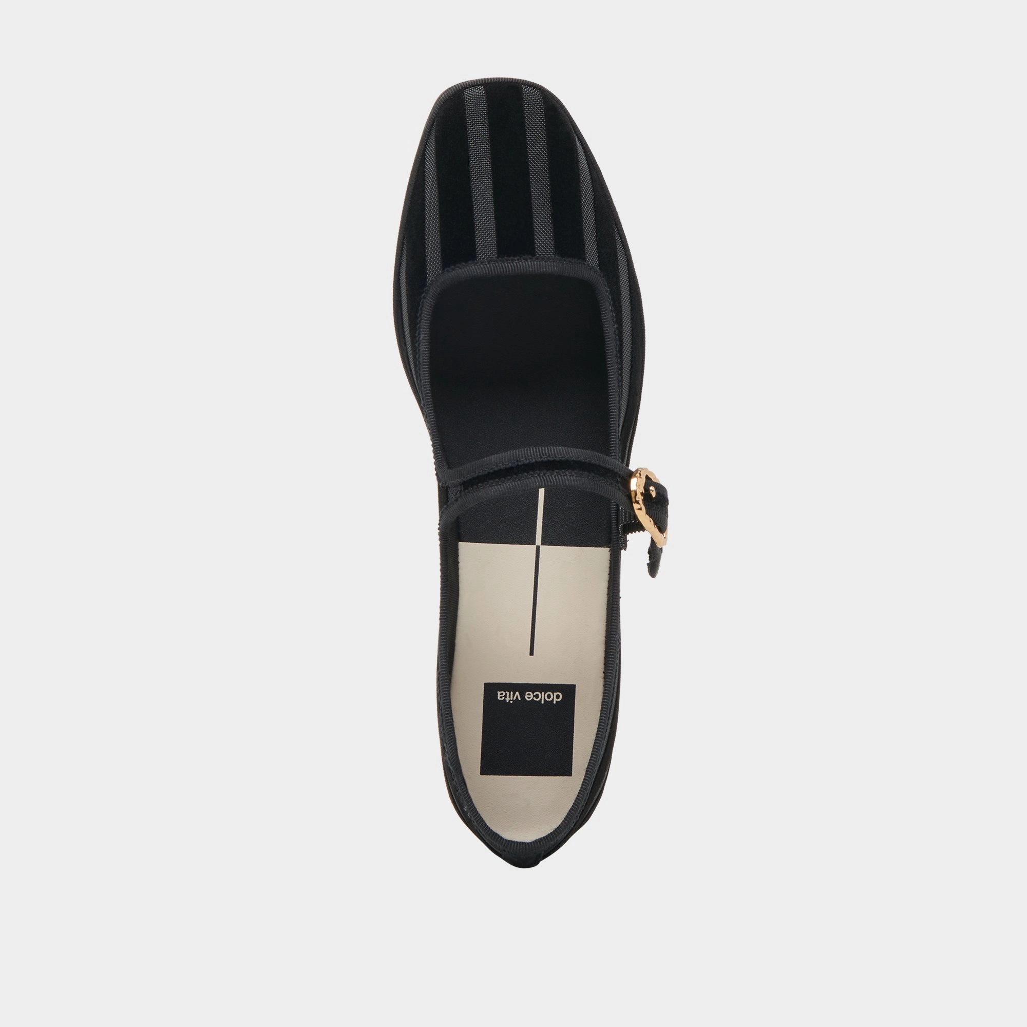TAMEKA BALLET FLATS BLACK STRIPE MESH