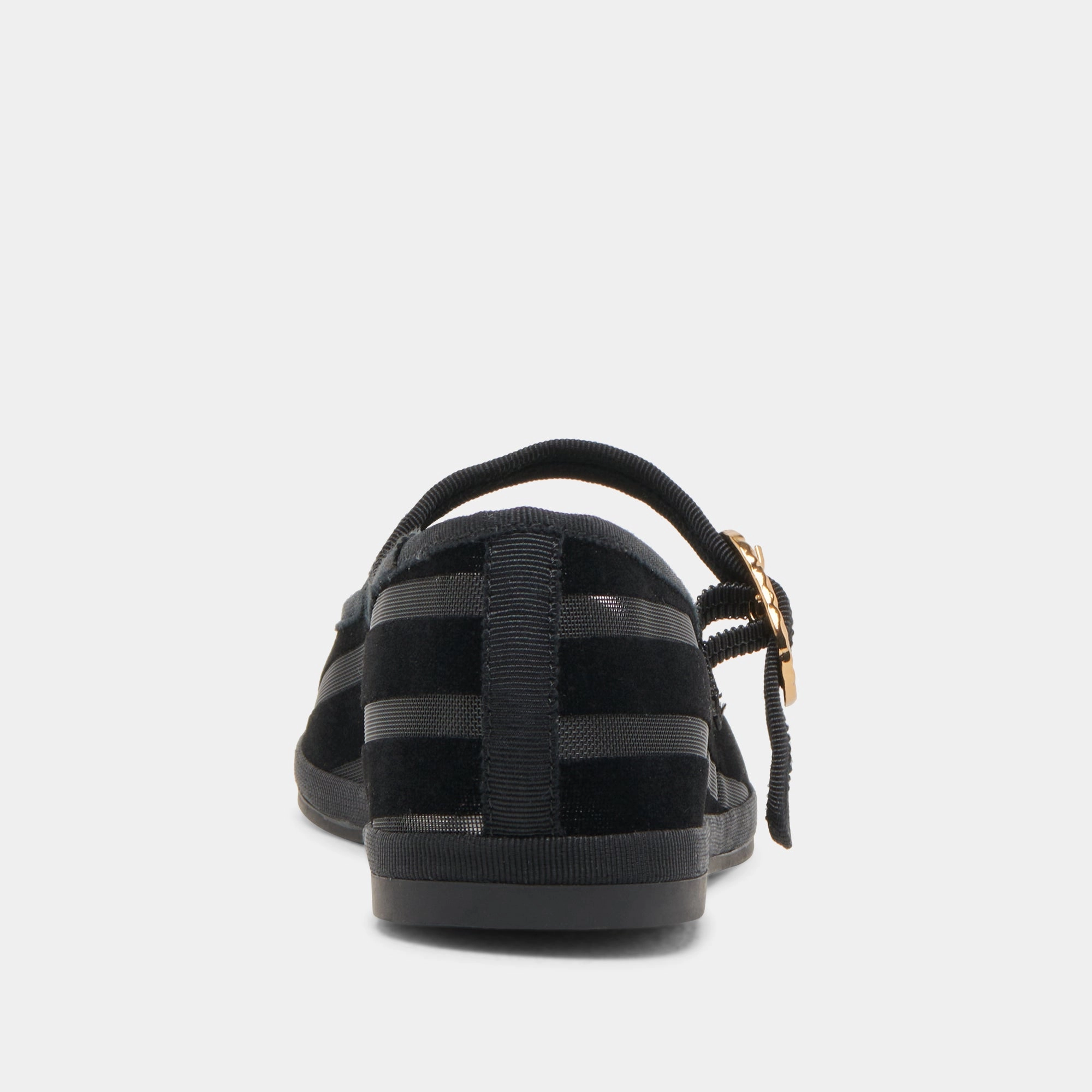 TAMEKA BALLET FLATS BLACK STRIPE MESH