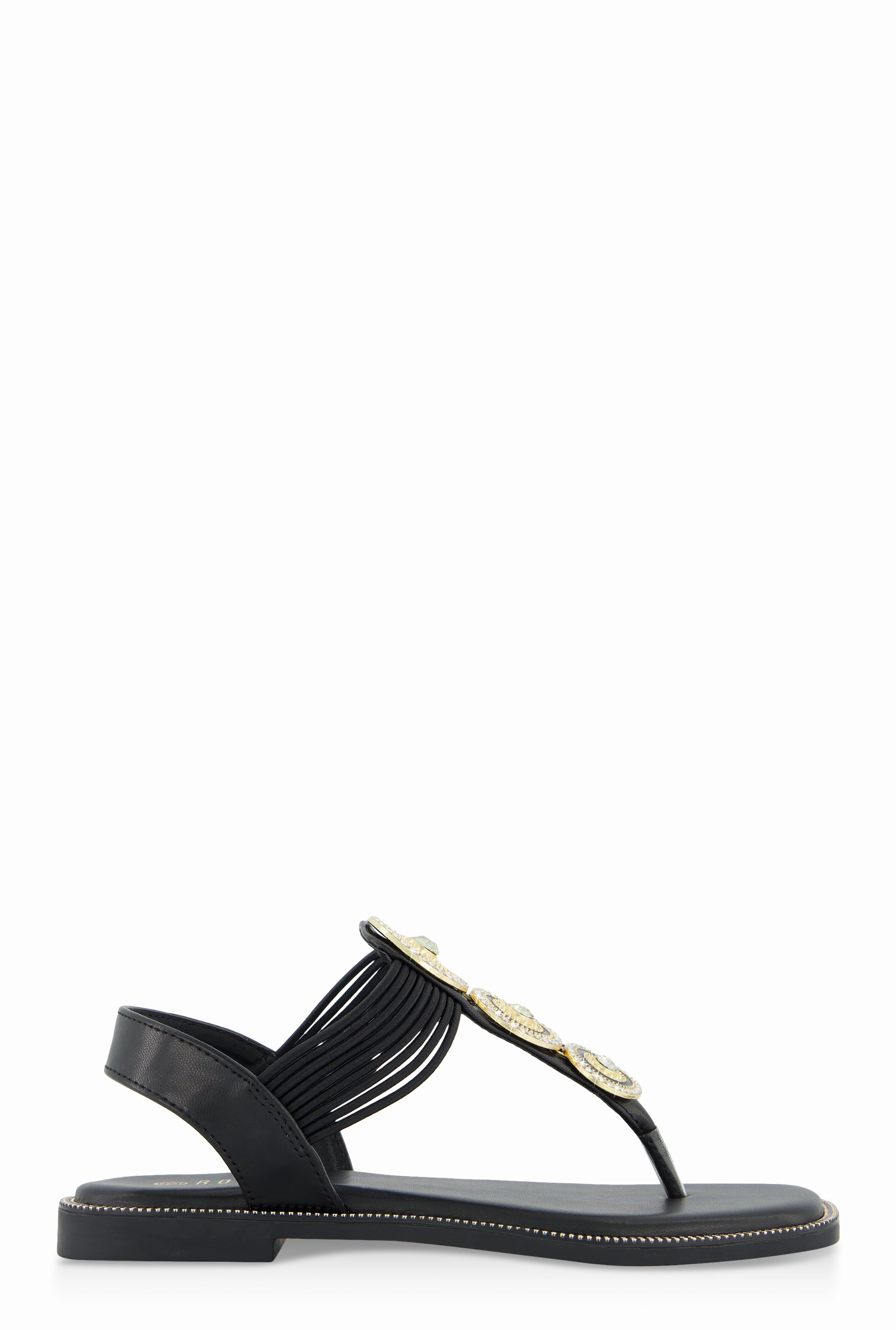 Three Pendant Corded Thong Sandals