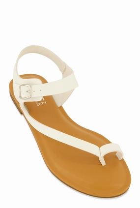 Toe Loop Asymmetrical Ankle Strap Sandals