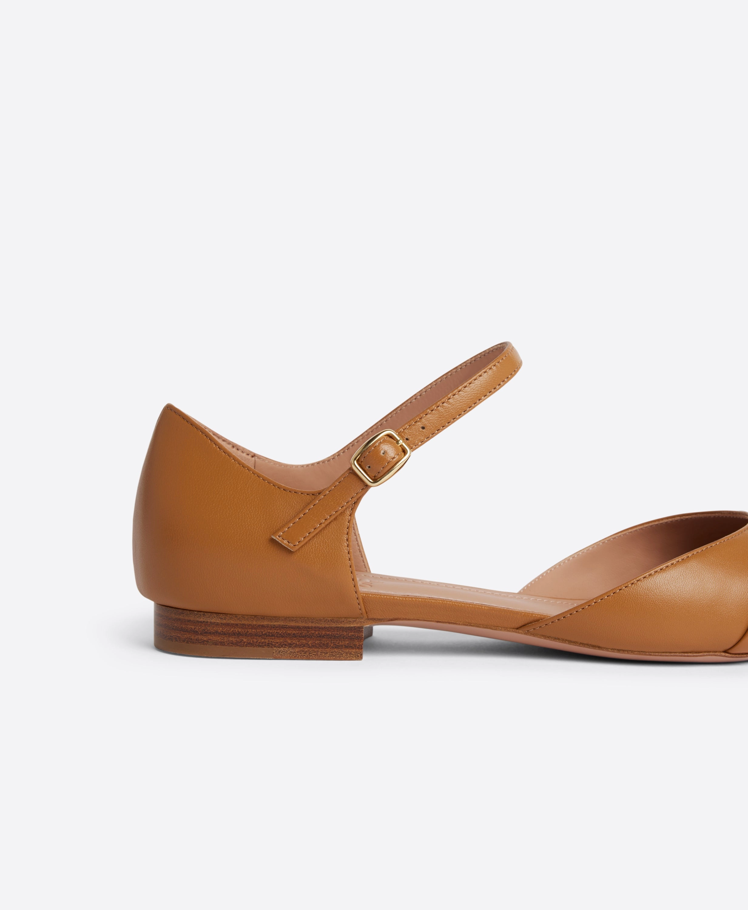 Ulla Brown Leather Flat Pumps