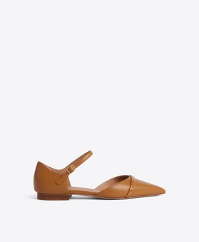 Ulla Brown Leather Flat Pumps