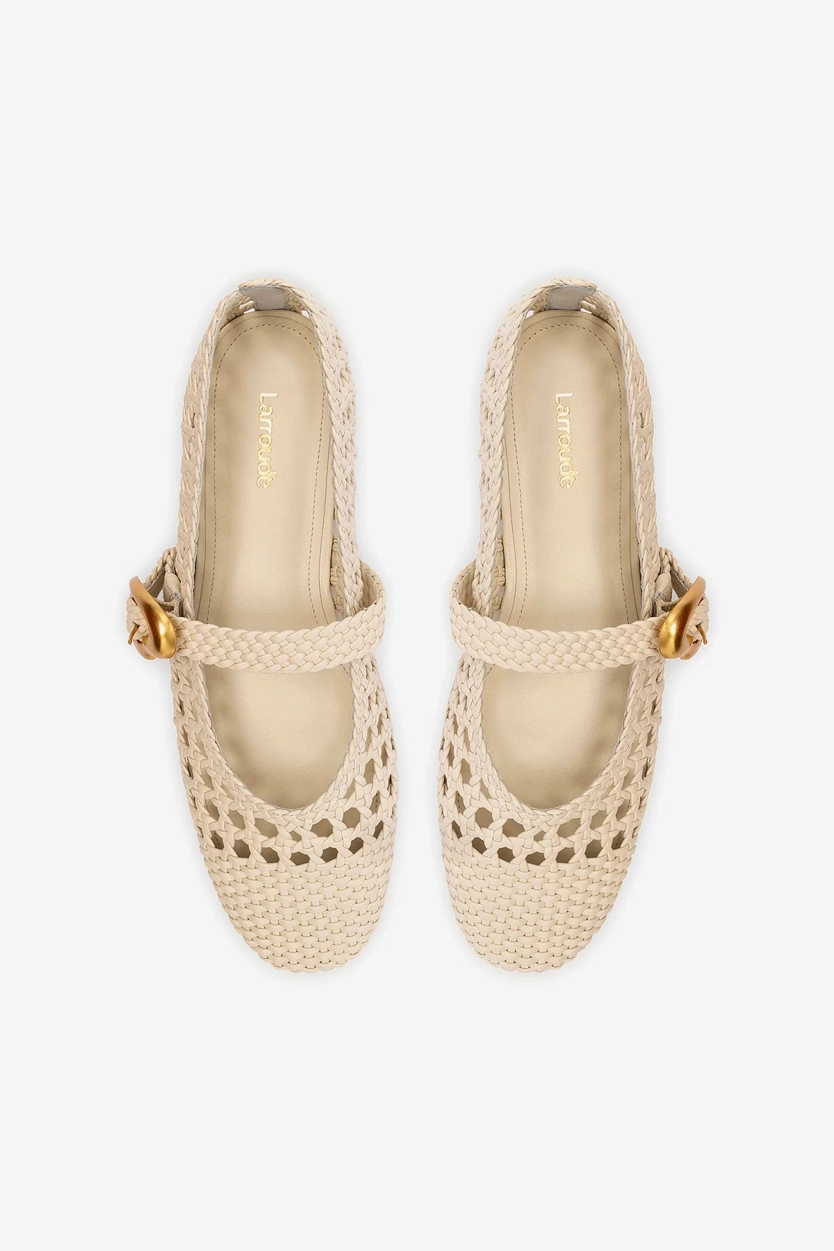 Verona Macrame Ballet Flat In Ivory Leather