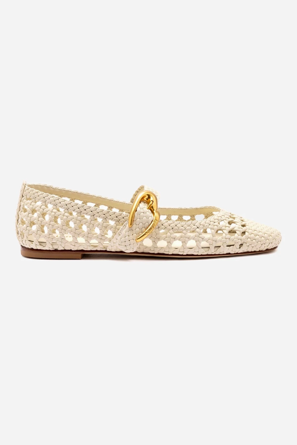 Verona Macrame Ballet Flat In Ivory Leather