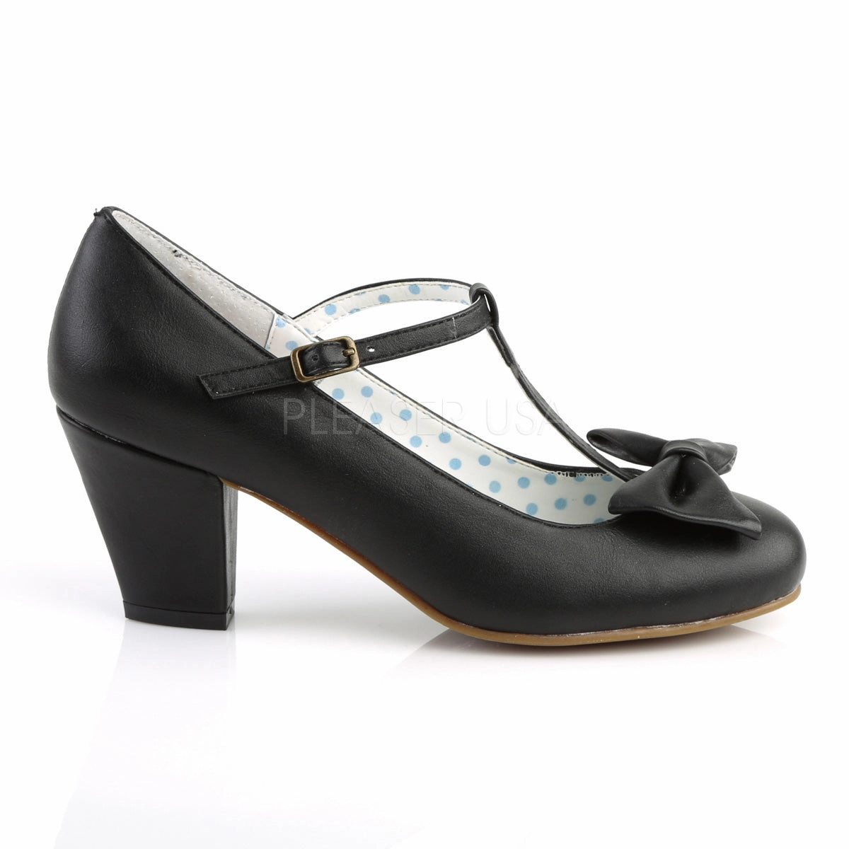 WIGGLE-50  Black Faux Leather