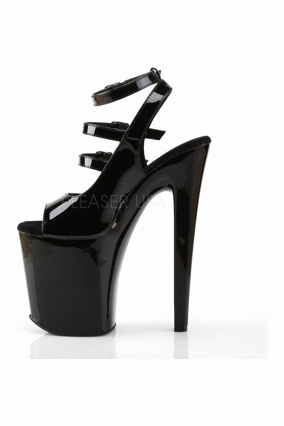 XTREME-873 Platform Sandal  | Black Patent
