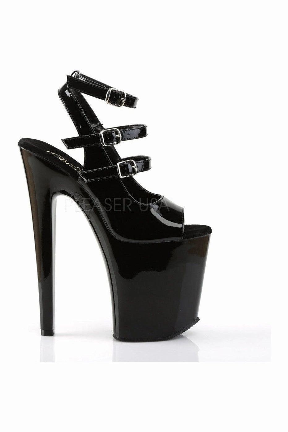 XTREME-873 Platform Sandal  | Black Patent
